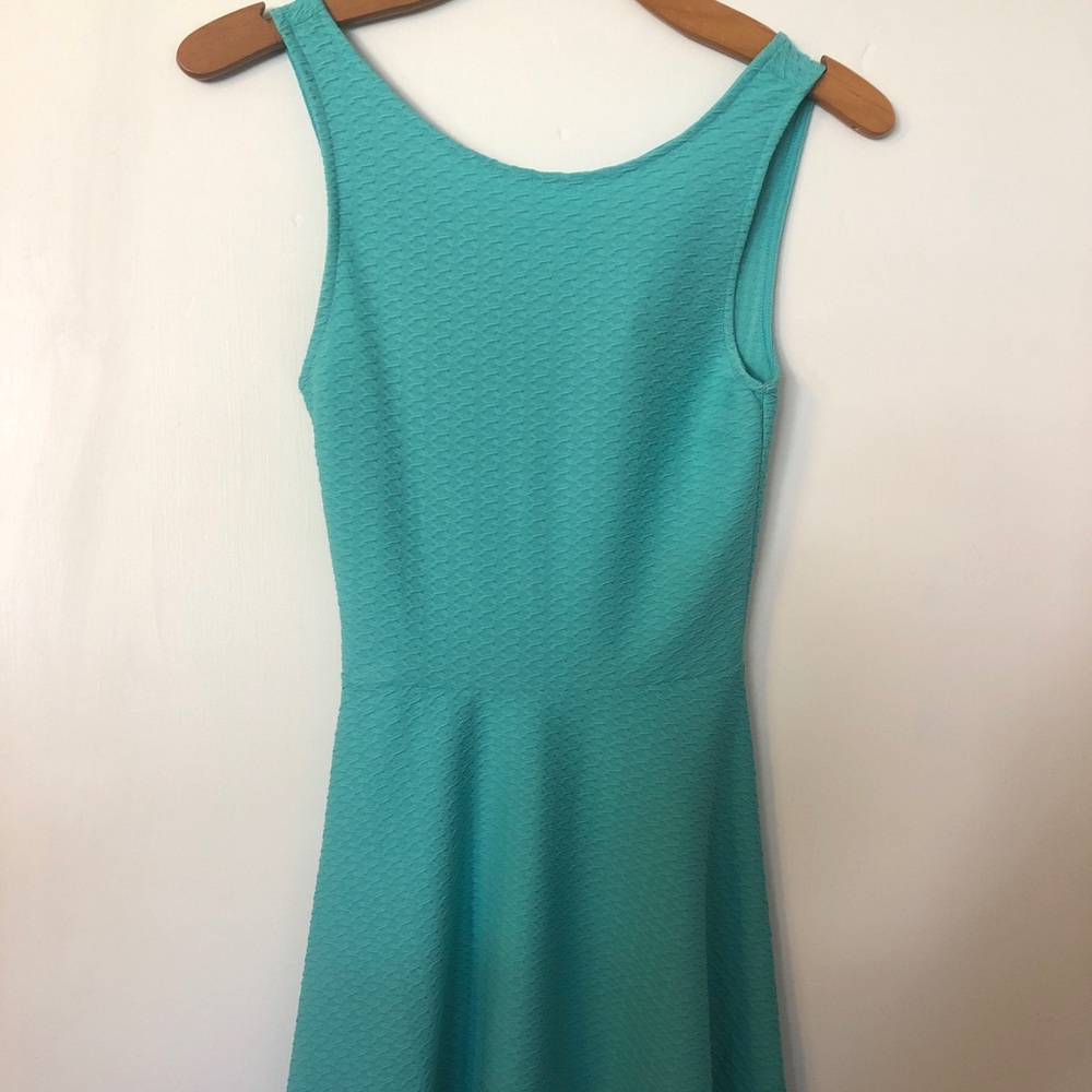Teal flare dress
